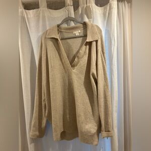 H&M, very oversized sweater. Soft material.